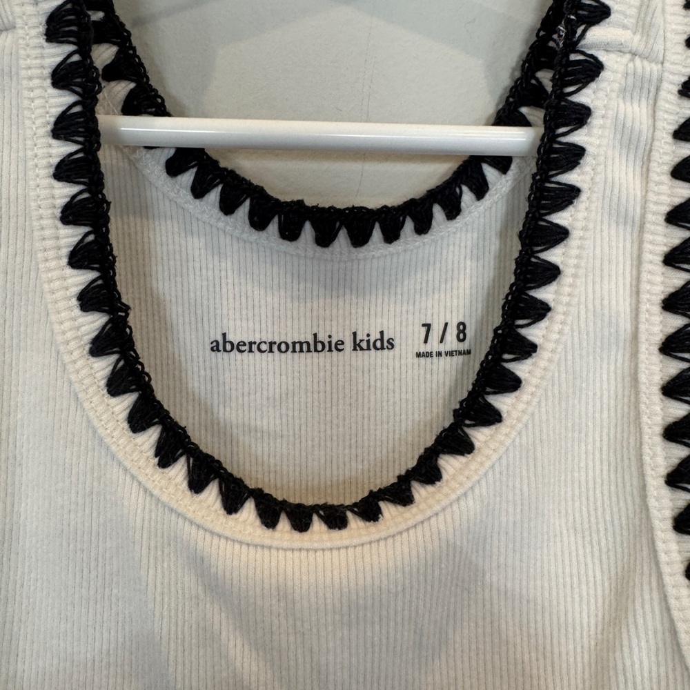 Abercrombie Kids White Top with Black Trim